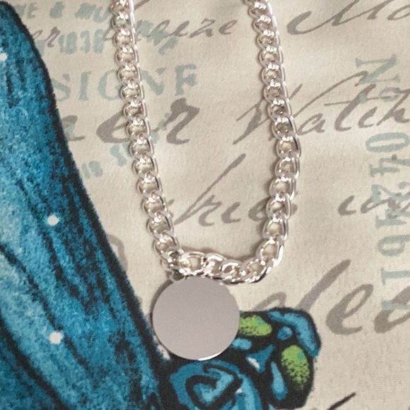 Silver-tone Chain Necklace with Pendant - Picture 3 of 5